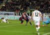 CAGLIARI, ITALY - JANUARY 02: Rafael Leao of Milan scores the first goal during the Serie A match between Cagliari Calcio and AC Milan at Stadio Sant