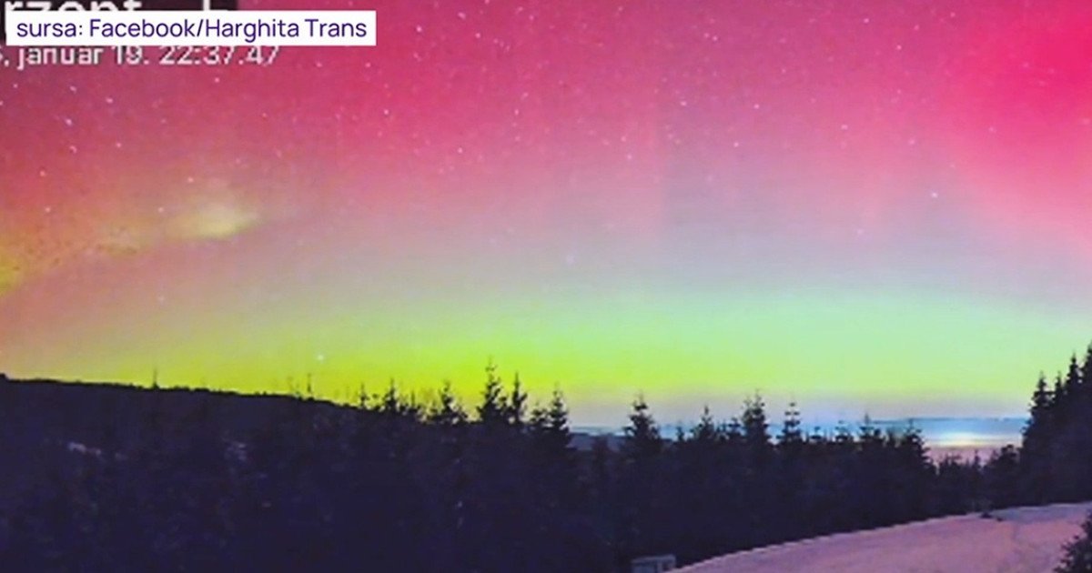 Aurora boreală, un spectacol rar pe cerul României Aurora boreală a încântat sâmbătă noapte privitorii din mare parte din România