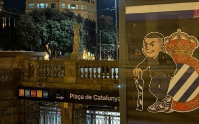 Así 'calienta' el derbi la Curva del Espanyol por toda la ciudad de Barcelona