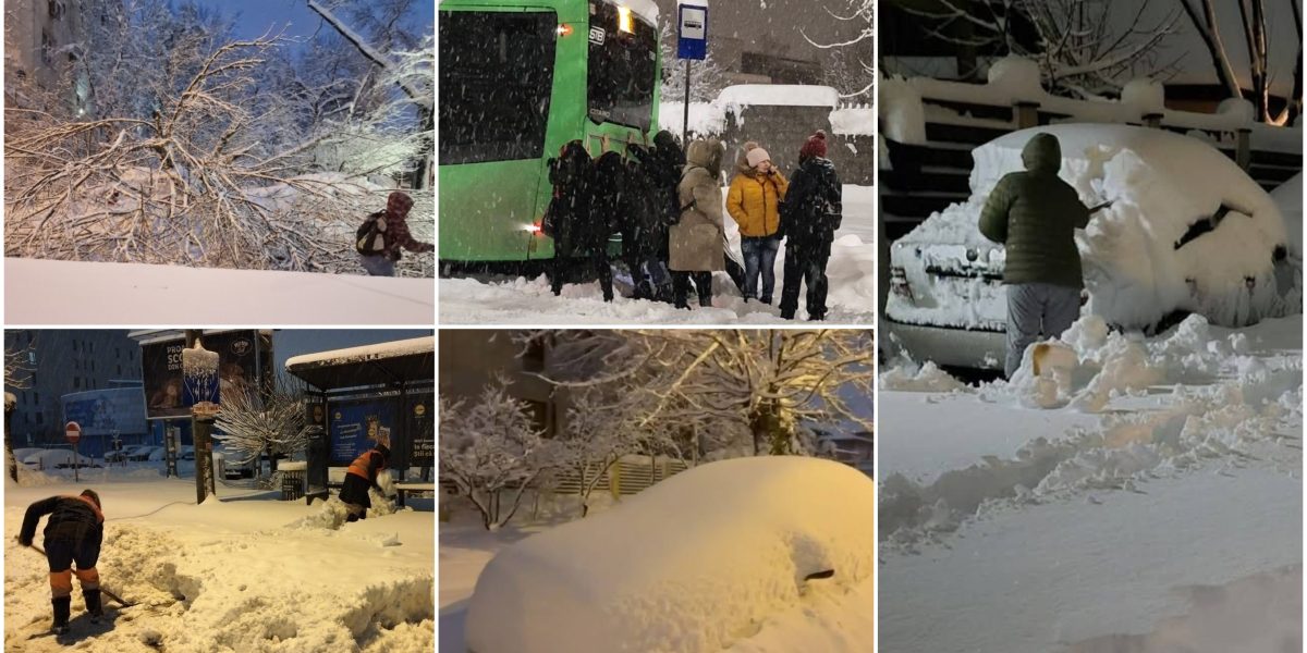 Urmările codului roșu de ninsori din București Foto: MeteoPlus, Info Trafic București si Ilfov - Facebook