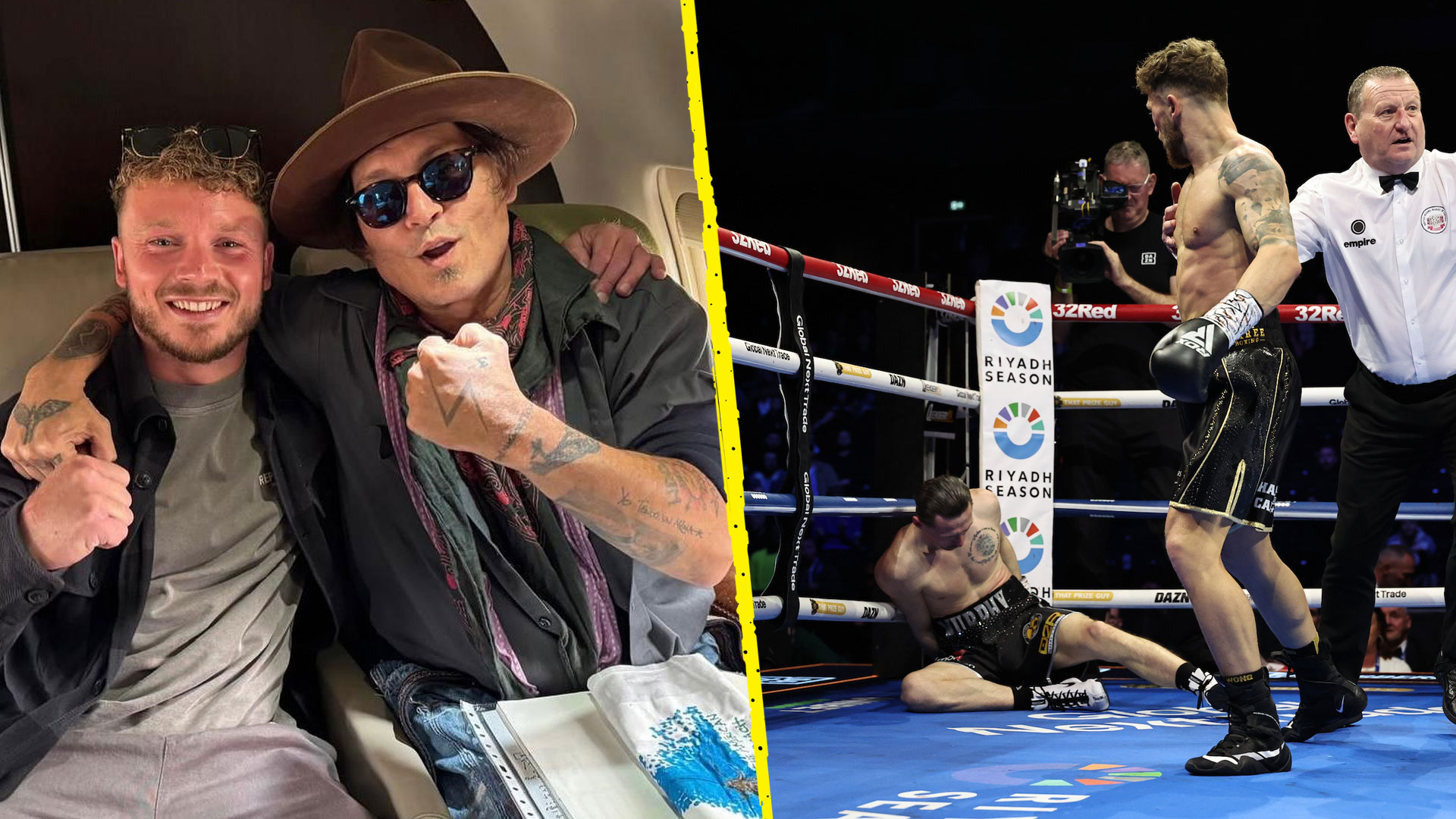 Boxer care antrenează pe Johnny Depp îl doboară în prima rundă pe rivalul Moses Itauma