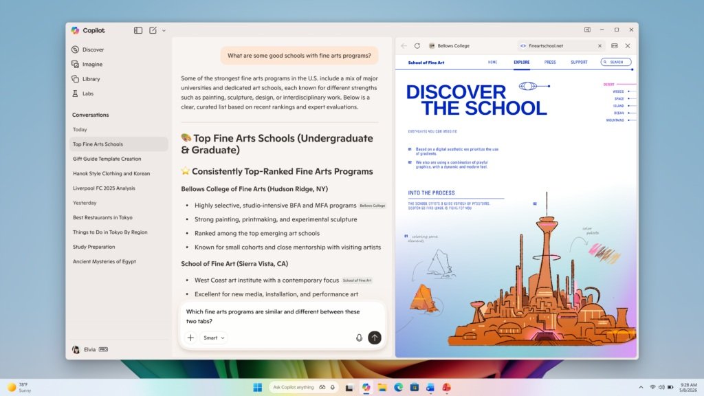 Copilot în Windows 11 primește mini-browser și funcții noi