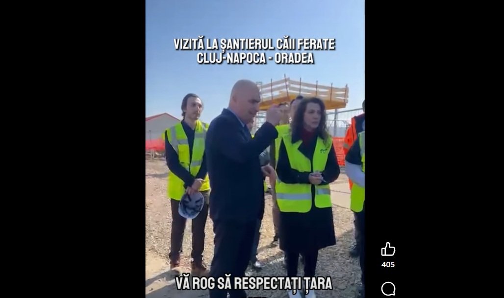 Premierul Ilie Bolojan a făcut o vizită neașteptată pe șantierul modernizării și electrificării liniei de cale ferată Cluj-Napoca – Oradea, pentru a evalua în realitate progresul proiectului