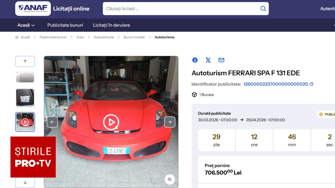 Ce găsești pe site-ul de licitații al ANAF: de la Ferrari F131 la imobiliare
