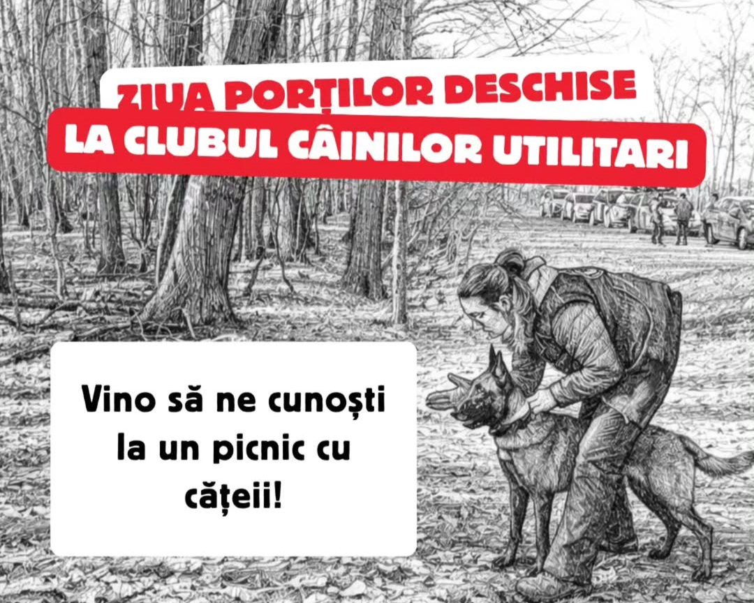 Sâmbătă, 21 martie, iubitorii de animale și persoanele interesate de activitățile de căutare și salvare cu câini sunt invitați să participe la „Ziua Porților Deschise” organizată de Clubul Câinilor Utilitari (CCU)