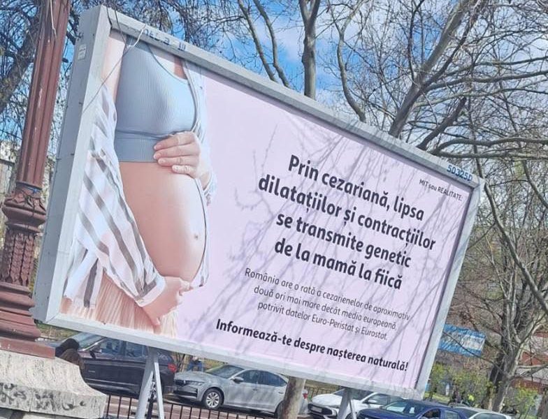 Colegiul Medicilor, atac la panourile din București despre cezariană: „Minciuni!”