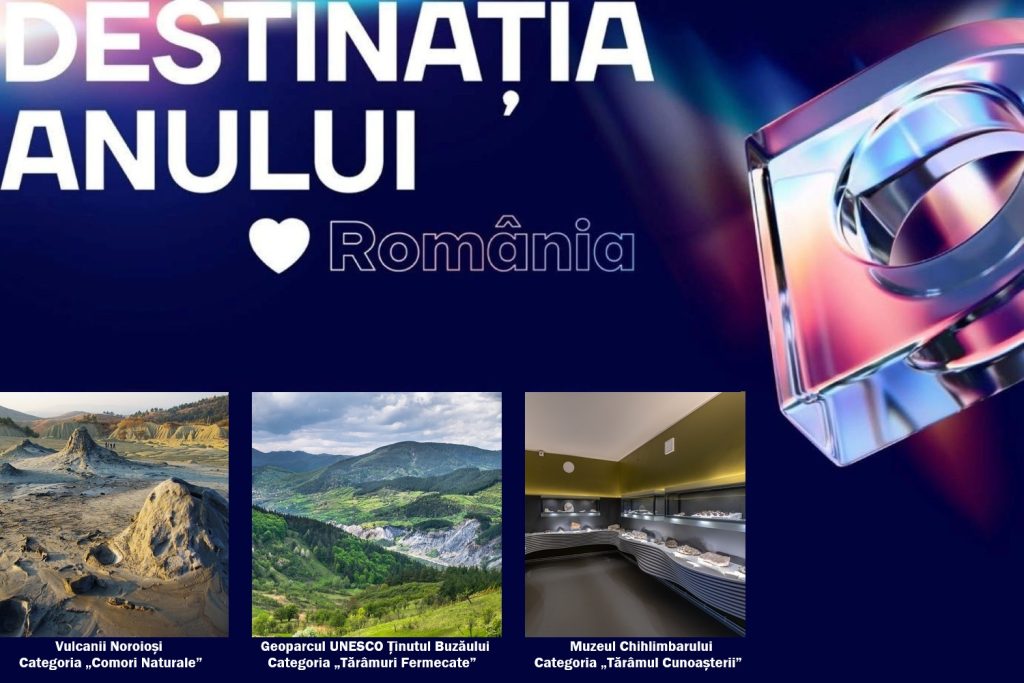 BUZĂU – TREI AȘI TURISTICI, ÎN CURSA PENTRU TITLUL DE „DESTINAȚIA ANULUI 2026” Vulcanii Noroioși, Muzeul Chihlimbarului și Geoparcul Internațional UNESCO Ținutul Buzăului sunt în finala competiției „Destinația Anului 2026”