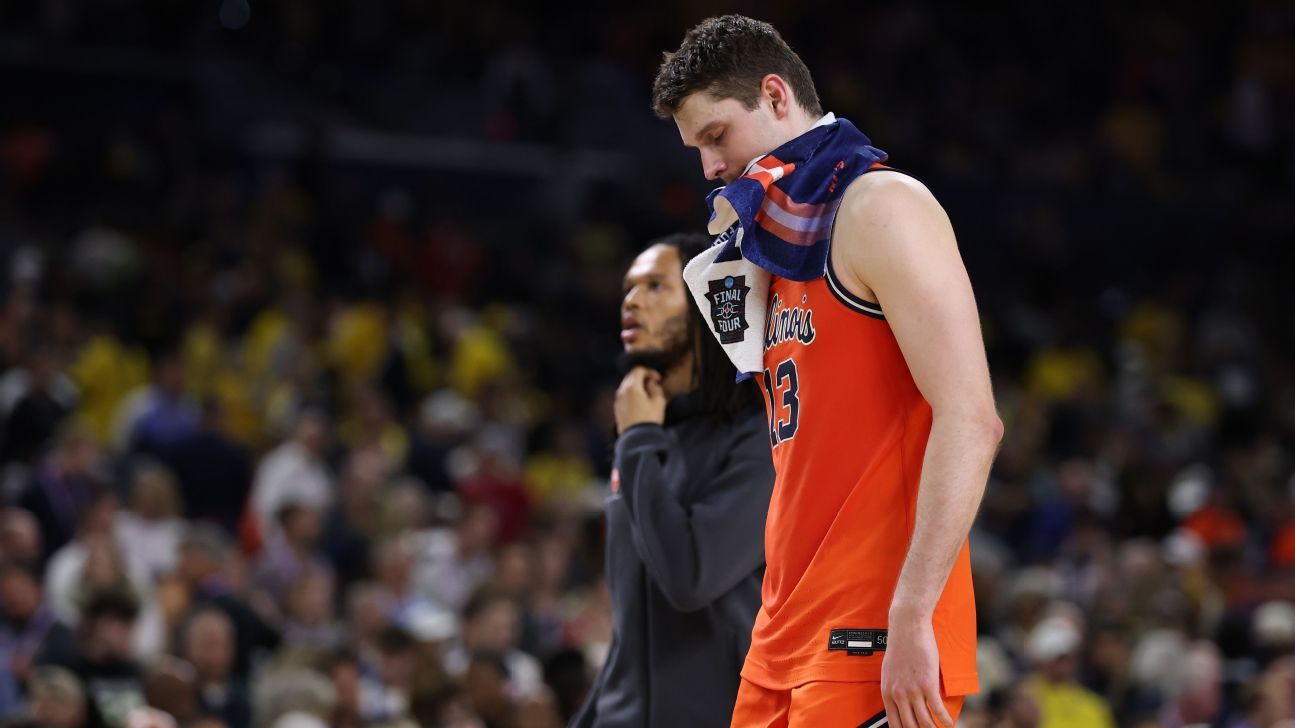 Illinois, o mare echipă de baschet din Statele Unite, a făcut ieri un pas aproape decisiv spre cucerirea titlului național, dar a fost învinsă în semifinalele turneului NCAA, la o diferență subtilă de scor