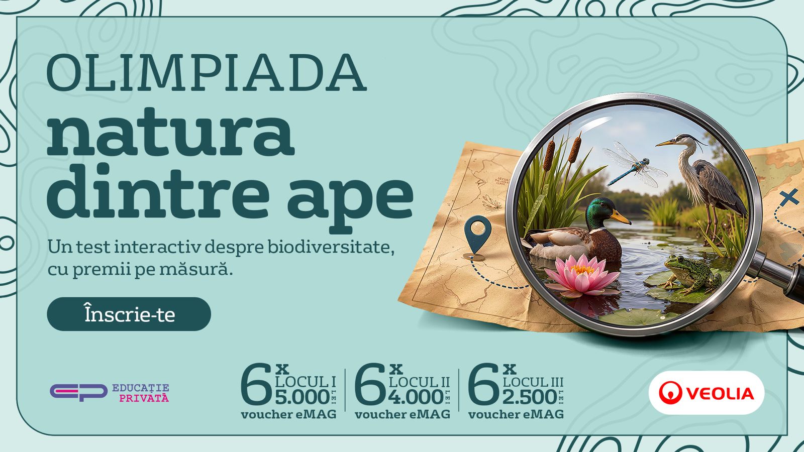 Competiția educațională „Veolia România Olimpiada” se extinde la nivel național Competiția educațională „Natura dintre Ape”, inițiată de Apa Nova București, companie a Grupului Veolia, s-a extins pentru prima dată la nivel național, transformându-se într-un proiect dedicat elevilor din întreaga țară