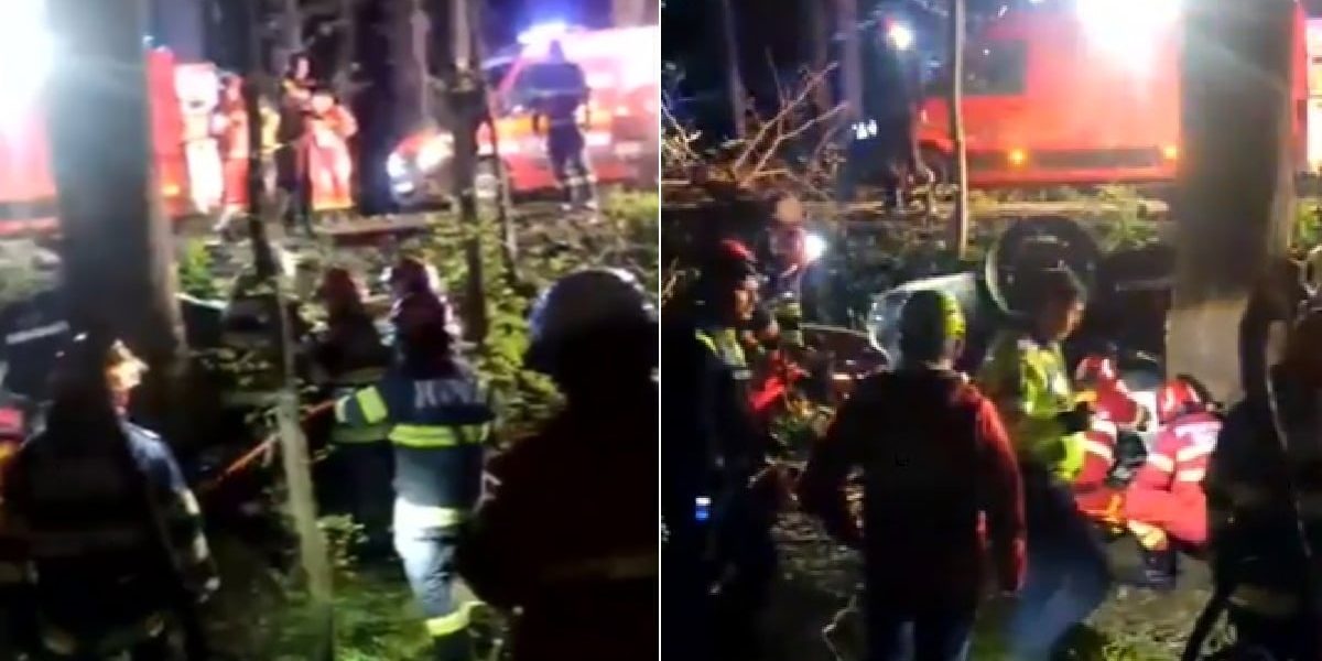 Accident teribil de Paște, în Snagov: Doi tineri au murit zdrobiți de un copac