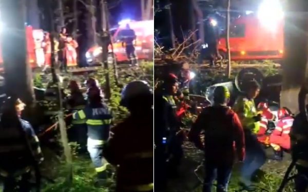 Accident teribil de Paște, în Snagov: Doi tineri au murit zdrobiți de un copac