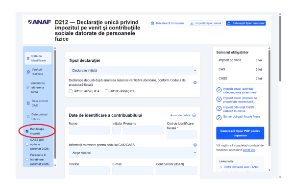 Bonificație 3% pentru PFA, chirii, crypto: Cum completezi corect Declarația Unică 2026?