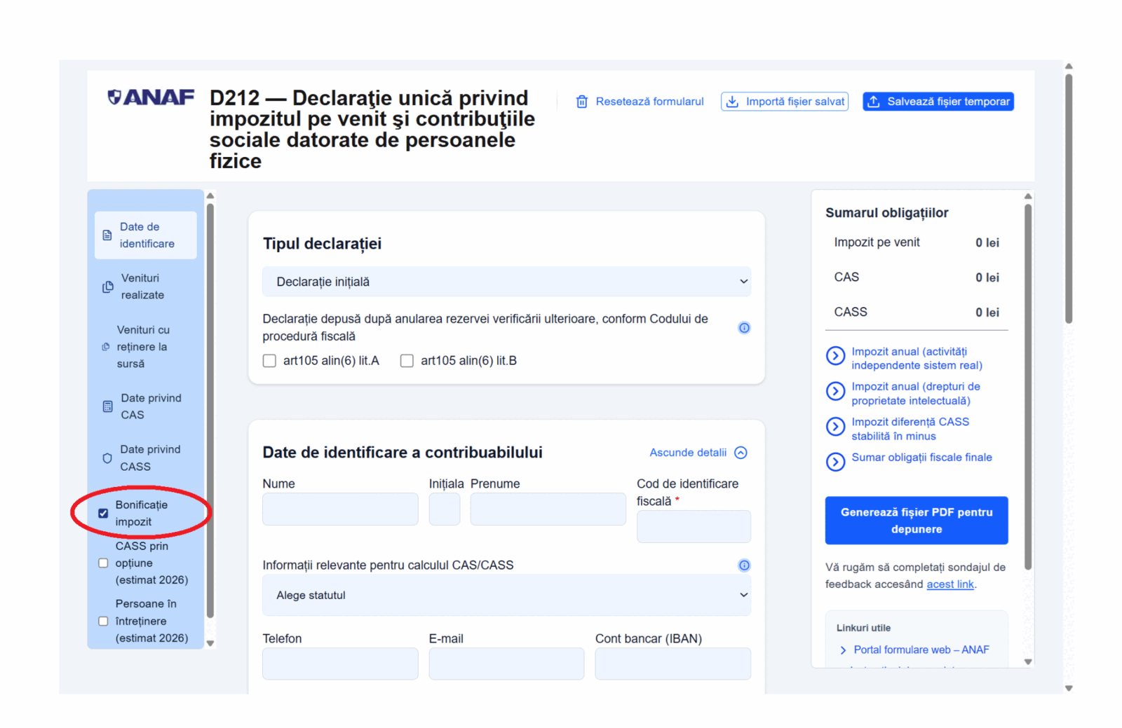 Bonificație 3% pentru PFA, chirii, crypto: Cum completezi corect Declarația Unică 2026?