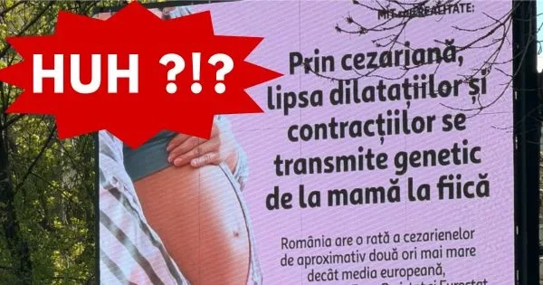 Campanie anti-cezariană, un mister: Cine plătește panourile