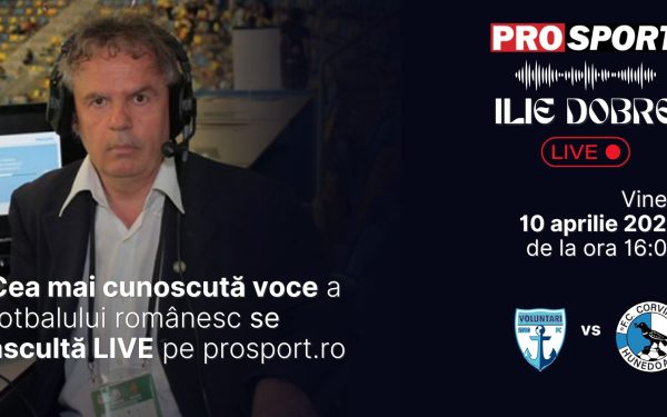 Ilie Dobre, comentator pro, relatează live meciul fc Voluntari pe ProSport