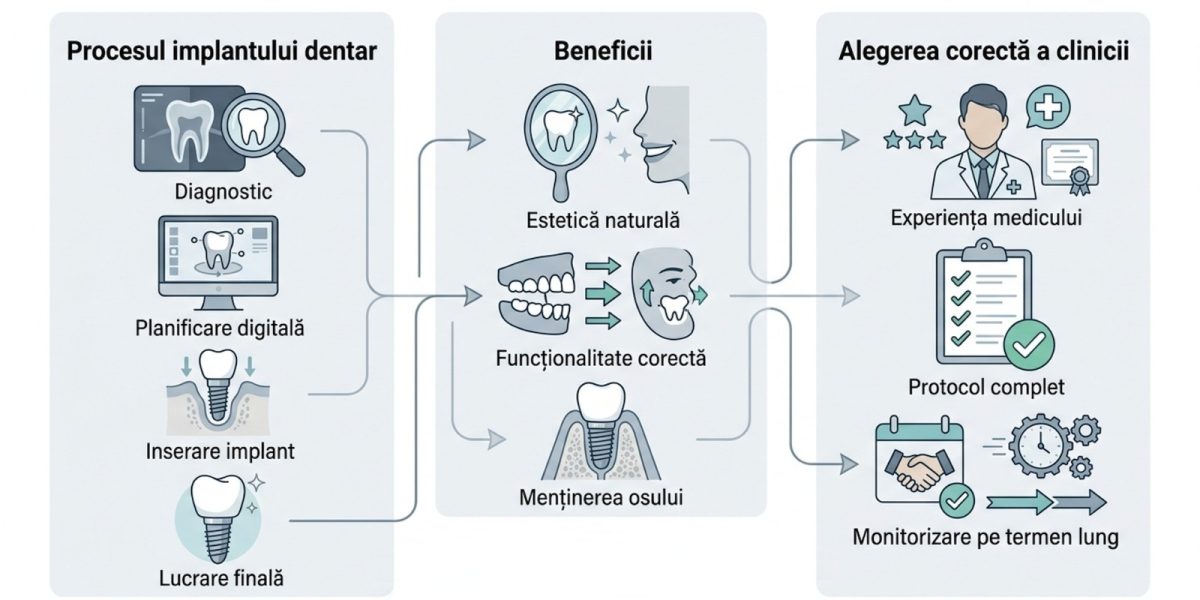 P: Ghid practic pentru implant dentar: Cum să alegi clinica potrivită în România
