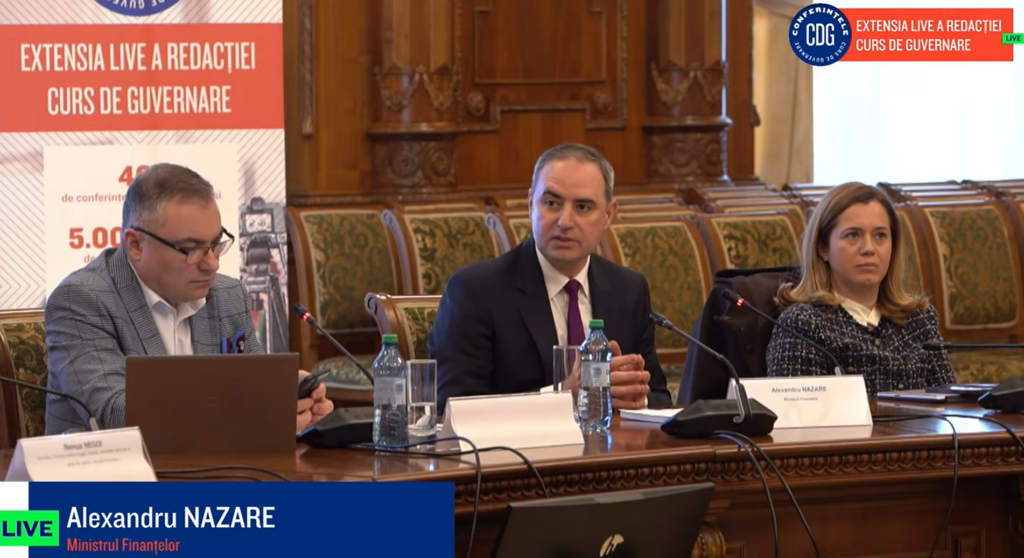 Deficit bugetar sub 1% din PIB, anunțat de ministrul Finanțelor la CDG