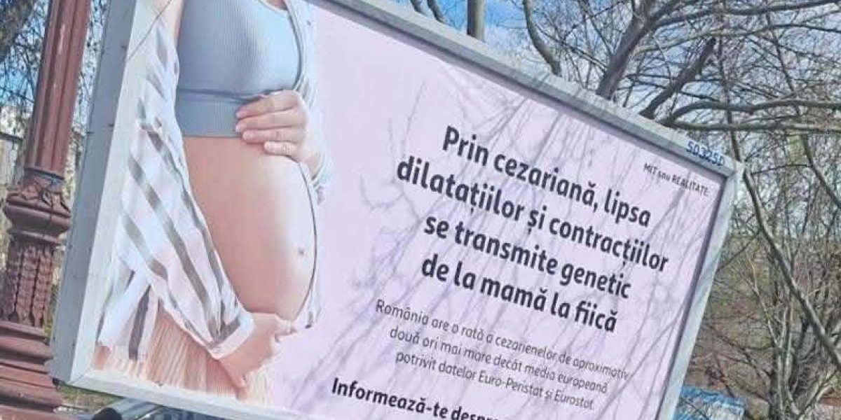 Panourile anti-cezariană în București, criticate de Colegiul Medicilor