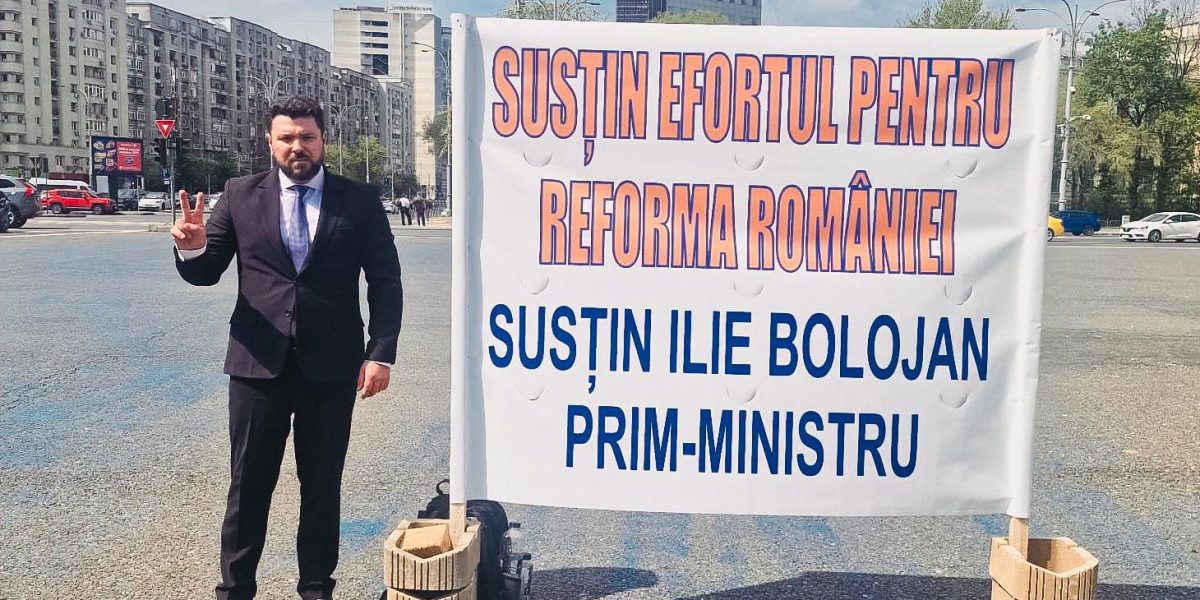 Primarul Loghin (PNL) de Rădăuți, la București, pro Bolojan în Piața Victoriei