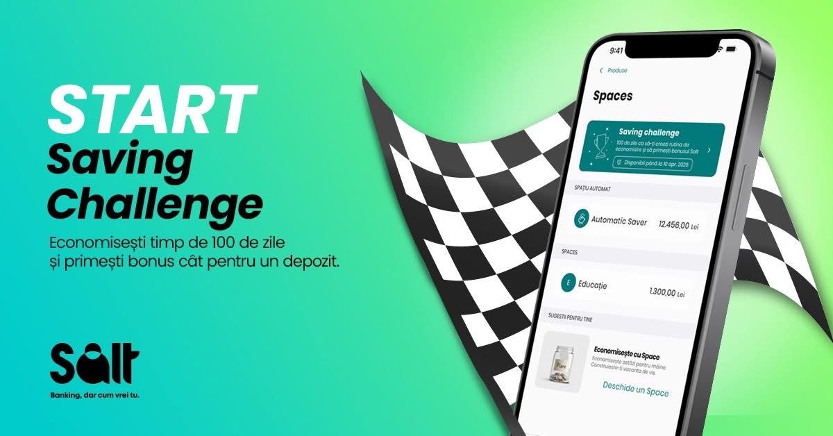 Salt Bank aniversează doi ani de activitate și lansează un nou produs destinat economisirii, numit „Saving Challenge”