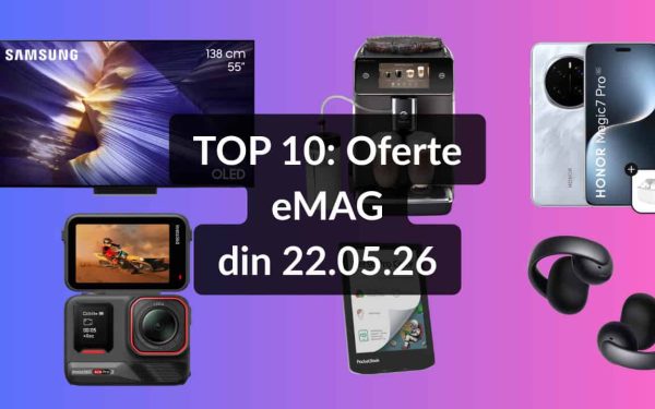 eMAG: Top 10 oferte irezistibile pe 22 mai. OLED Samsung, laptop de gaming și Saeco la reducere