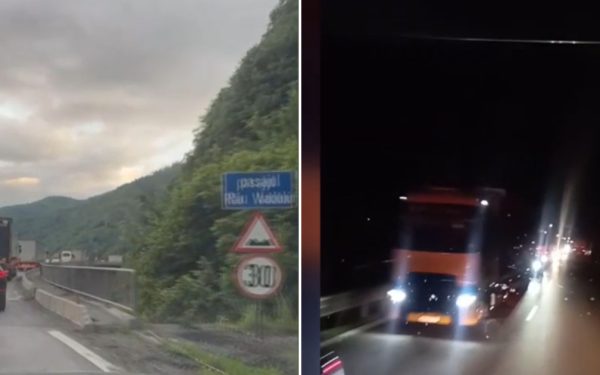 Valea Oltului, blocată-n noapte. Șoferi încarcerați ore