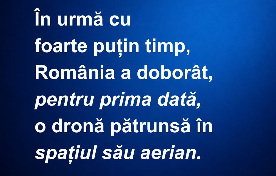 România a doborât prima dronă inamic