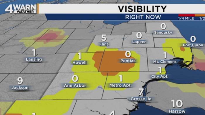 Ceață densă blochează drumurile în Sud-Estul Michigan