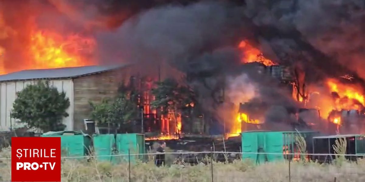 Incendiu devastator la Lumina, RO-Alert emis pentru fum gros