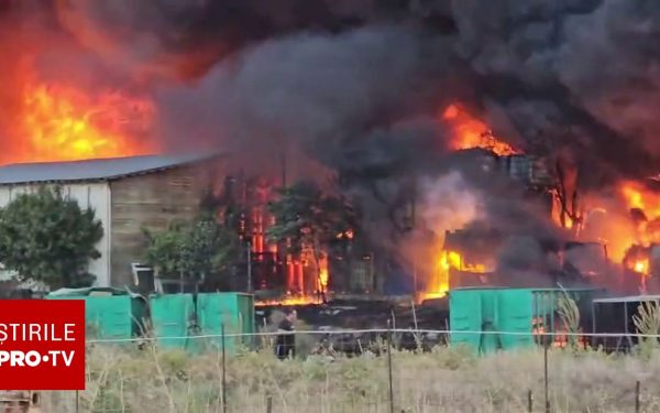 Incendiu devastator la Lumina, RO-Alert emis pentru fum gros