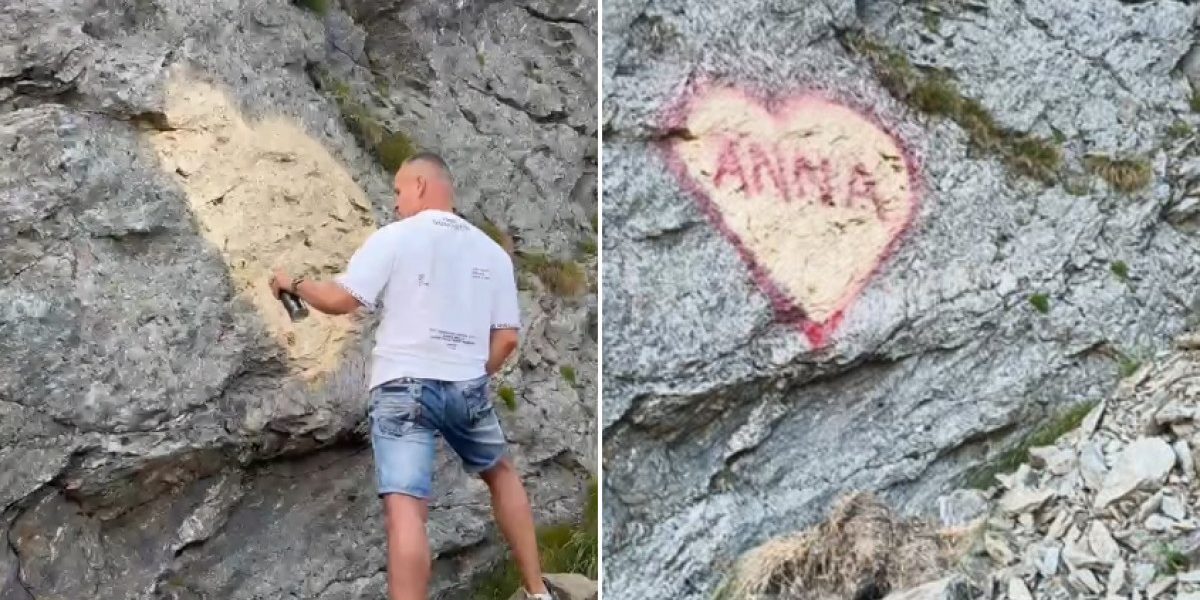 Poliția a dezvăluit cine a scris pe stânca de pe Transfăgărășan