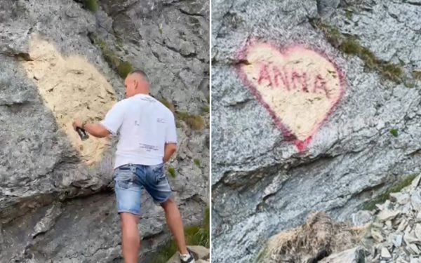 Poliția a dezvăluit cine a scris pe stânca de pe Transfăgărășan