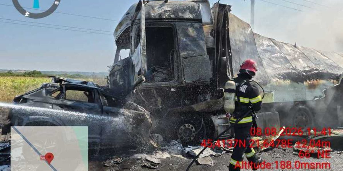 Tragedie pe șosea: Accident mortal cu TIR-ul, mașini în flăcări