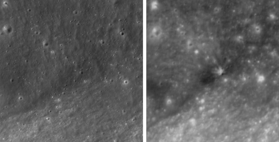 Luna, lovită de SpaceX: Noul crater, în imagini uimitoare