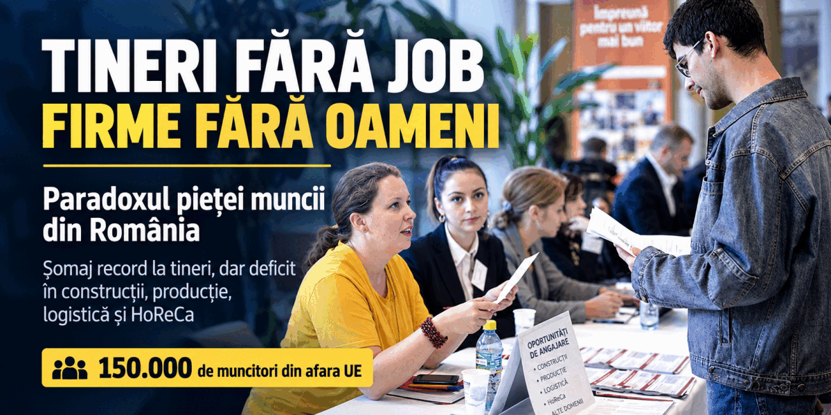 Tineri șomeri în România, dar importăm 150.000 de muncitori non-UE
